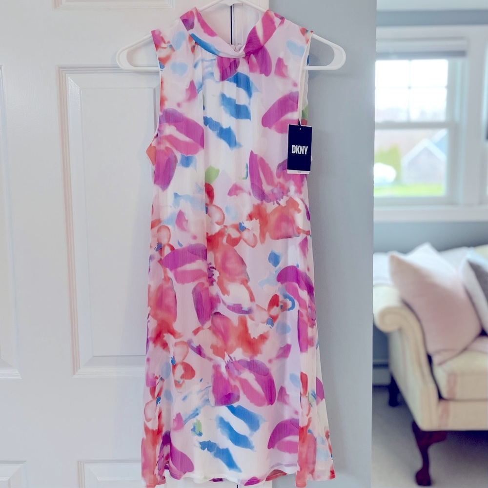 DKNY mock neck shift dress